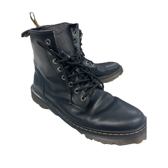 Dr Martens Awley Combat Biker Ankle Boots Mens 13 M Black Leather High EUC main image 8